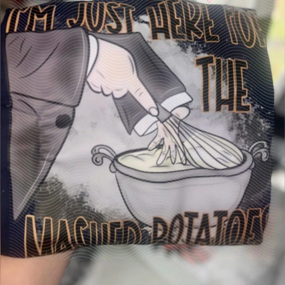 Graphic T-Shirt Just Here For The Mashed Potatoes Small-3X - Picture 1 of 1